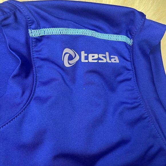 Tesla royal blue sleeveless top sz Large - Picture 2 of 6
